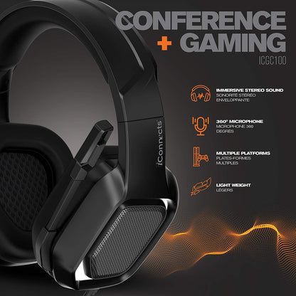 iConnects ICGC100 Wired Conference + Gaming Headset