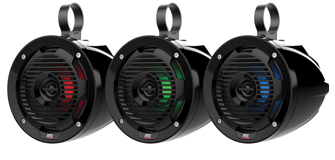 MTX Mud Series MUD65PL 6.5" 50W RMS 4Ω Cage Mount Coaxial Speakers with RGB LED (Pair)