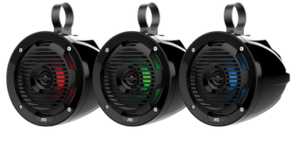 MTX Mud Series MUD65PL 6.5" 50W RMS 4Ω Cage Mount Coaxial Speakers with RGB LED (Pair)