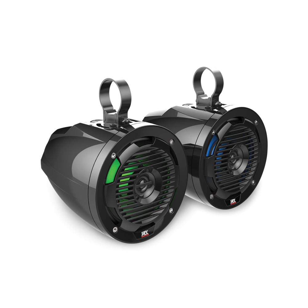 MTX Mud Series MUD65PL 6.5" 50W RMS 4Ω Cage Mount Coaxial Speakers with RGB LED (Pair)