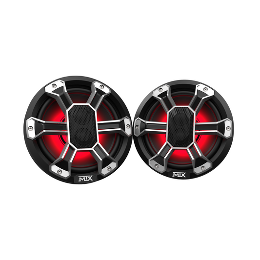 MTX Mud Series 6.5" 50W RMS 4Ω Cage Mount Coaxial Speakers with RGB LED (Pair)